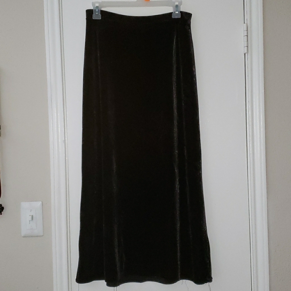 Kathie Lee Collection - Crush Velvet Skirt (Size Small, Vintage)